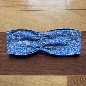 Aerie Blue Floral Cotton Bandeau Bralette, small